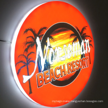 Advertising led lightbox round signs luminous outdoor waterproof acrylic 3d light box acrylic sign